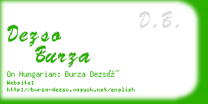 dezso burza business card